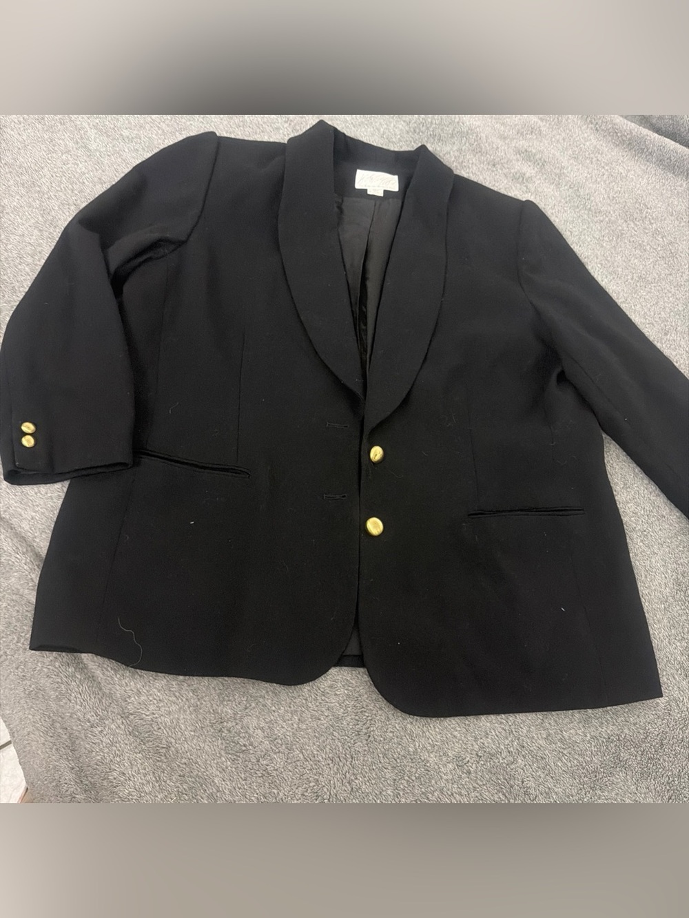 Vintage Lord & Taylor 100% Wool black Blazer 22w